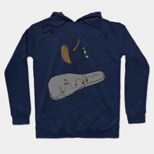 Musician (guitarist) minimalist line art Hoodie